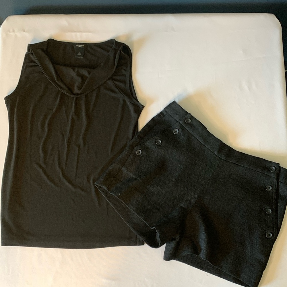 Ann Taylor Cowl Neck Top Size Small Black